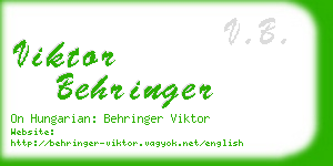 viktor behringer business card